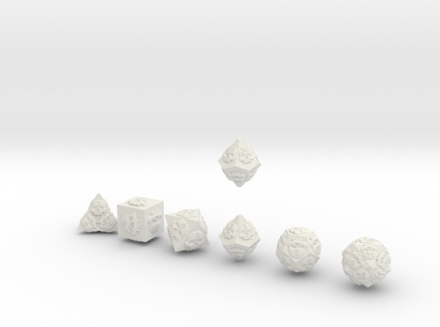 NECRON Innie Sharp skull dice in White Natural Versatile Plastic