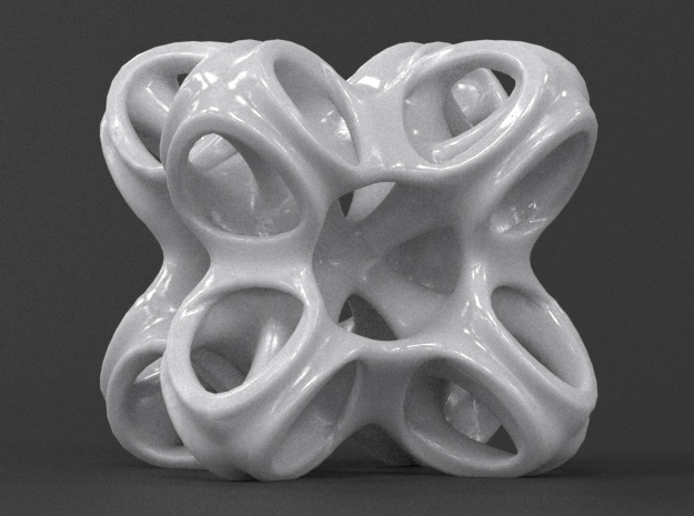 Octo Star Cube in White Processed Versatile Plastic