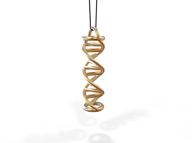 Pendant DNA in Polished Gold Steel