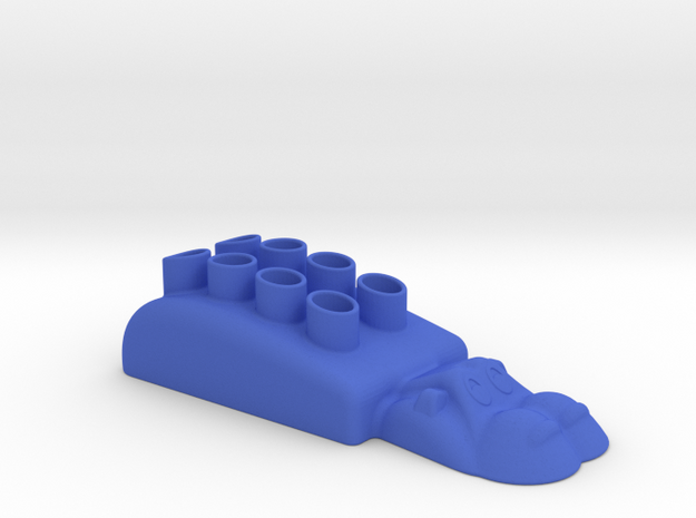 Hippopotamus-3 Pencil Case in Blue Processed Versatile Plastic
