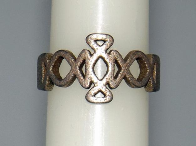 Igraine Ring Size 6 in Polished Bronzed Silver Steel