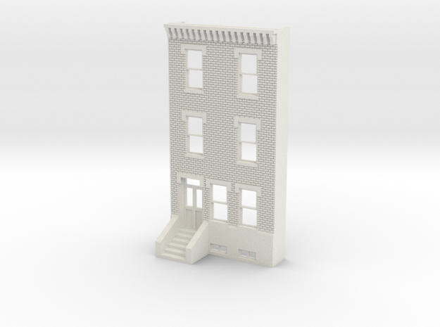 O SCALE ROW HOME FRONT BRICK 3S in White Natural Versatile Plastic