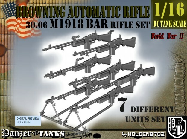 1-16 Browning BAR 1918A2 Set in Smooth Fine Detail Plastic