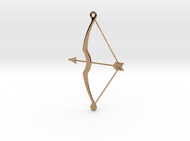 Bow & Arrow Pendant in Polished Brass