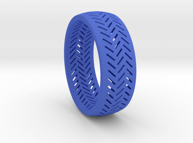 Herringbone Ring Size 6 in Blue Processed Versatile Plastic
