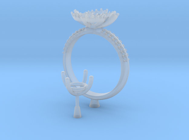 CC85- Engagement Ring With Separated Parts Printed in Smoothest Fine Detail Plastic