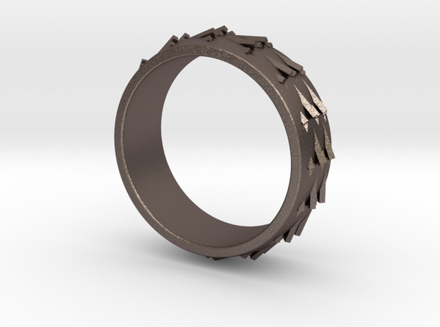 RidgeBack Ring Size 7.5 in Polished Bronzed Silver Steel