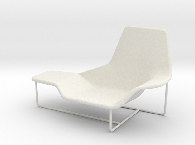 Lama 921 Lounge Chair 1:24 in White Natural Versatile Plastic