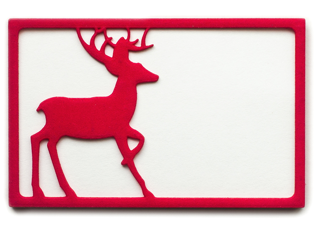 Deer Wallet - 2 Cards in Red Processed Versatile Plastic