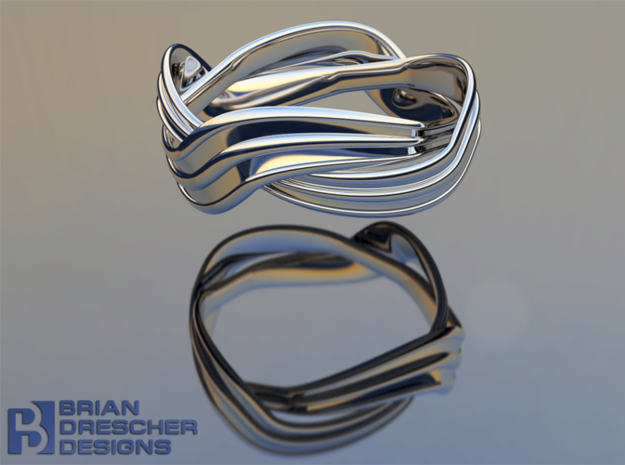 Turban Roll - Ring in Natural Silver (Interlocking Parts)