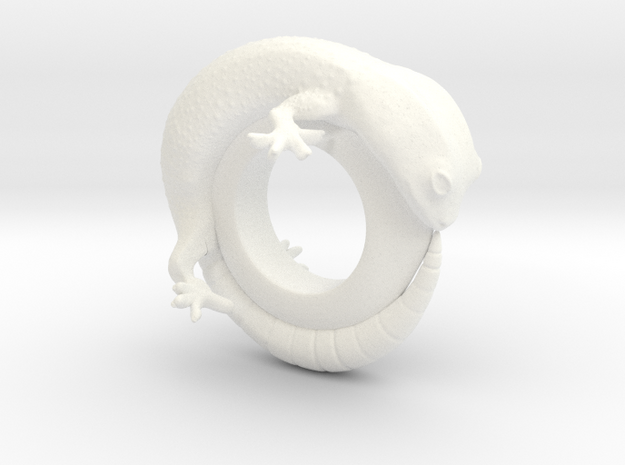 Gecko Ring     Size 5 in White Processed Versatile Plastic