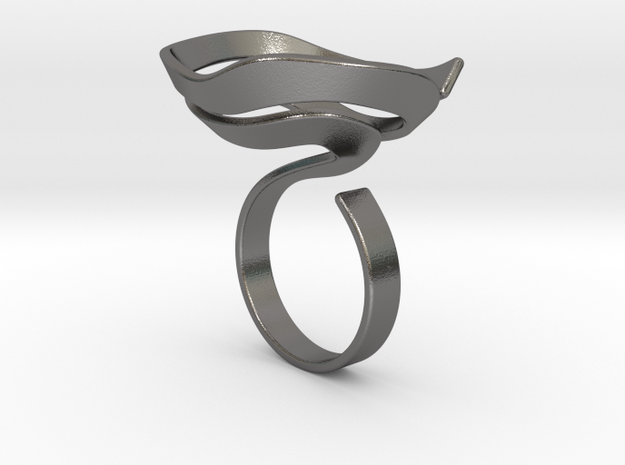 Swirl ring - size 7 in Polished Nickel Steel