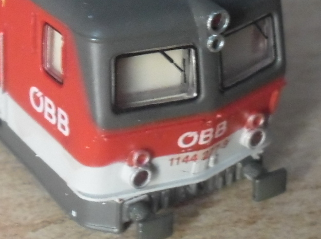Eckige Puffer für ÖBB 1044/1144 in  1/160 in Smooth Fine Detail Plastic