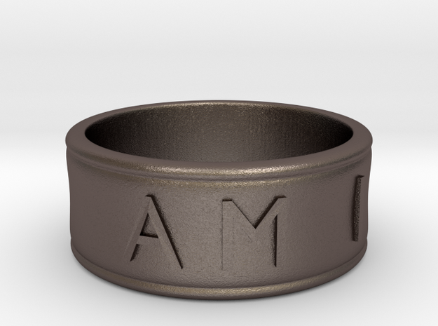 I AM | AM I Ring - size 7 in Polished Bronzed Silver Steel