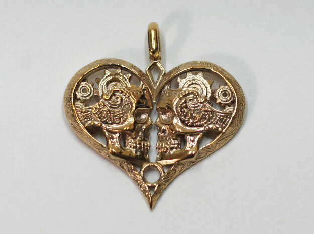 Love You To Death Pendant in Polished Bronze