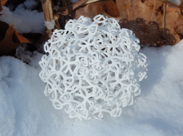 Entangled Snowflakes (Full Version) in White Natural Versatile Plastic