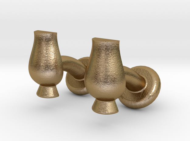 Cufflinks Glencairn Whiskyglass in Polished Gold Steel