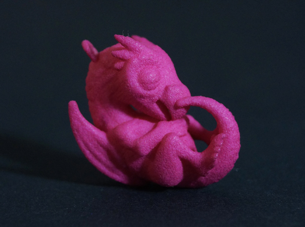 Plastic Baby Dragon Pendant in Pink Processed Versatile Plastic