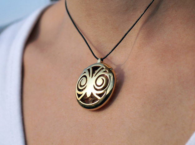 Hypno Owl Pendant in 18K Gold Plated