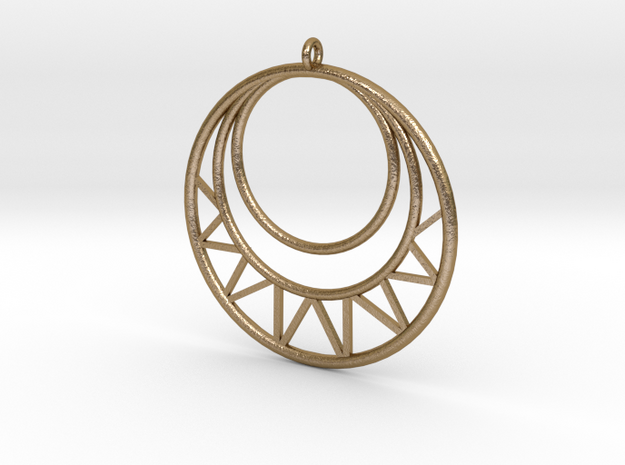 Circles Pendant in Polished Gold Steel