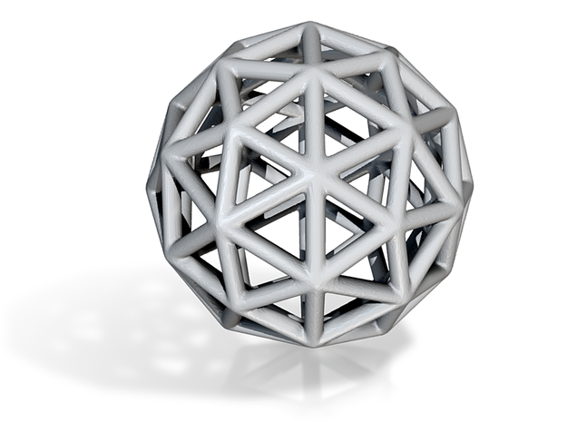 DRAW geo - sphere triangles A in White Natural Versatile Plastic