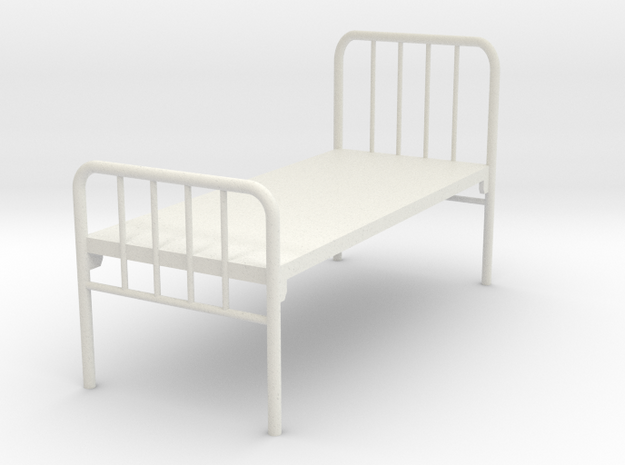 1:24 Hospital Bed in White Natural Versatile Plastic