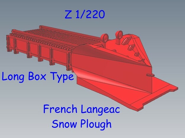 Z 1-220 French Long Langeac Railway Snow Plough in Smooth Fine Detail Plastic