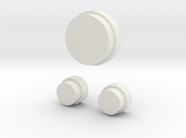 flat top buttons in White Natural Versatile Plastic