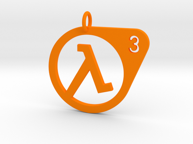 Half Life 3 Confirmed Pendant in Orange Processed Versatile Plastic