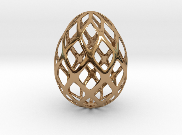 Trellis - Decorative Egg - 2.3 inches in Polished Brass
