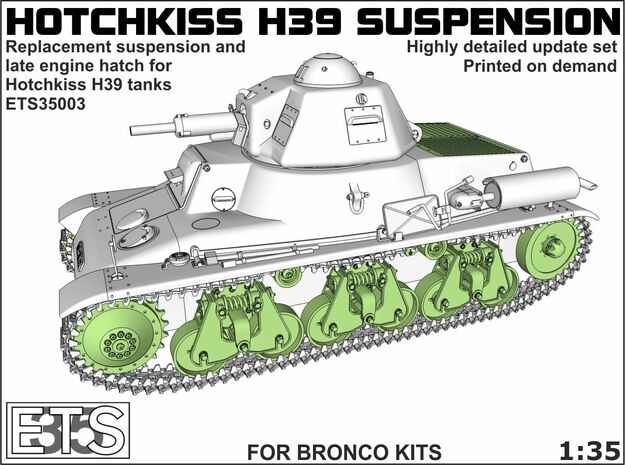 ETS35003 Hotchkiss H39 running gear + engine hatch in Smooth Fine Detail Plastic