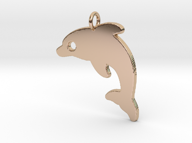 Dolphin V2 Pendant in 14k Rose Gold Plated Brass