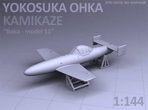 Japanese YOKOSUKA OHKA - Kamikaze airplane in Smooth Fine Detail Plastic