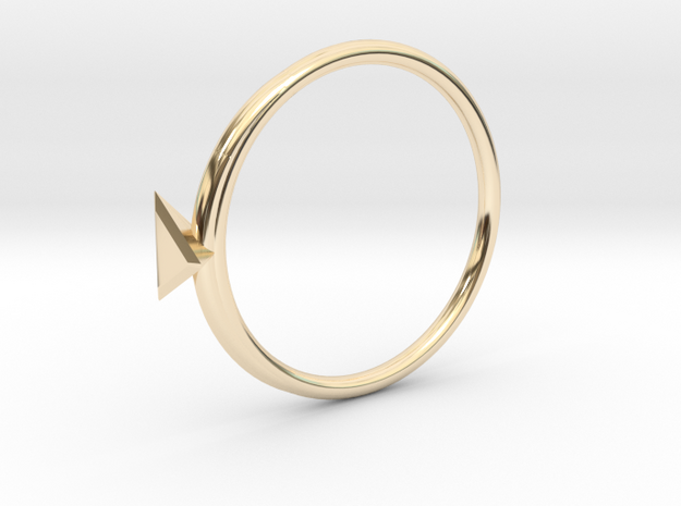 Ring Tetrahedron in 14k Gold Plated Brass: 4 / 46.5