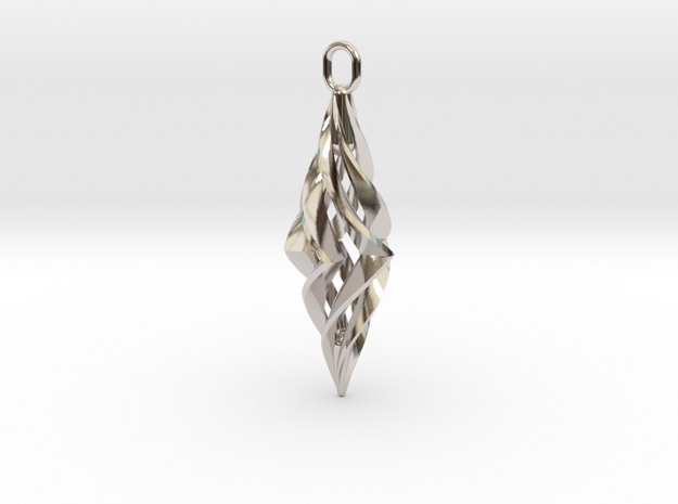 Vision Pendant (small) in Rhodium Plated Brass