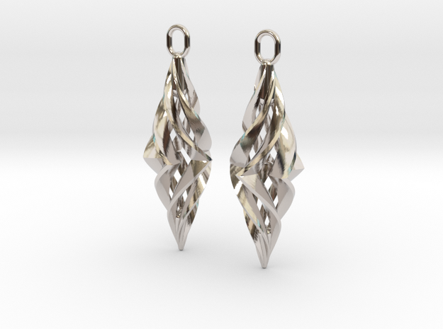 Vision Earrings in Rhodium Plated Brass