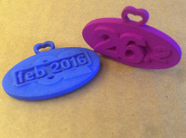 Marathon Medal (customizable date) in Blue Processed Versatile Plastic