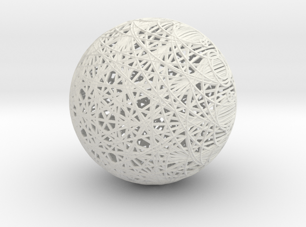 Epicycloid Sphere, 12 cusps in White Natural Versatile Plastic