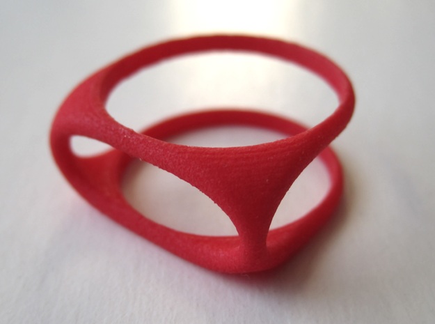 Nested Rings: Outer Ring (Size 10) in Red Processed Versatile Plastic