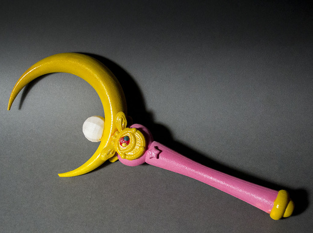 Sailor Moon Crescent Wand with Attached Crystal 10 in White Natural Versatile Plastic