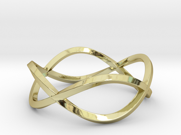 Size 7 Infinity Twist Ring in 18k Gold Plated Brass