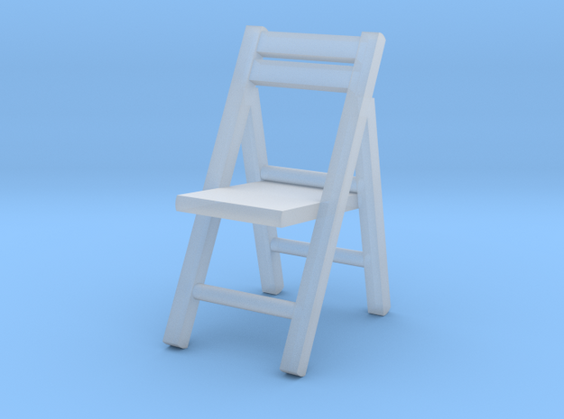 1:72 Wooden Folding Chair in Smooth Fine Detail Plastic