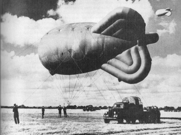 Allied Barrage Balloon WW2 1/700 scale in Smooth Fine Detail Plastic