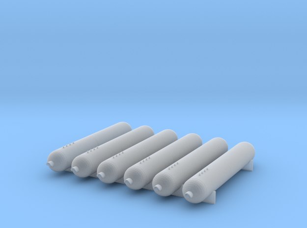 Propane Tanks 64ft Z Scale in Smooth Fine Detail Plastic