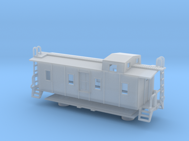 Illinois Central Side Door Caboose - Nscale in Smooth Fine Detail Plastic