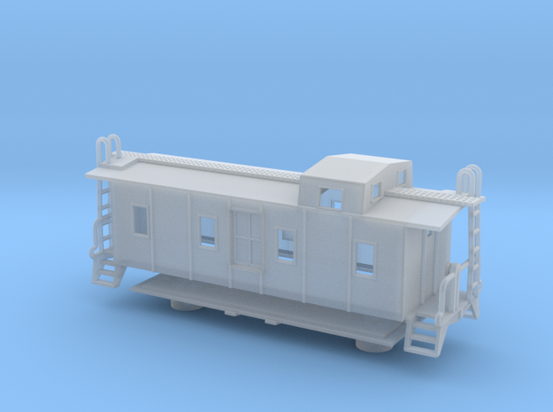 Illinois Central Side Door Caboose - Zscale in Smooth Fine Detail Plastic