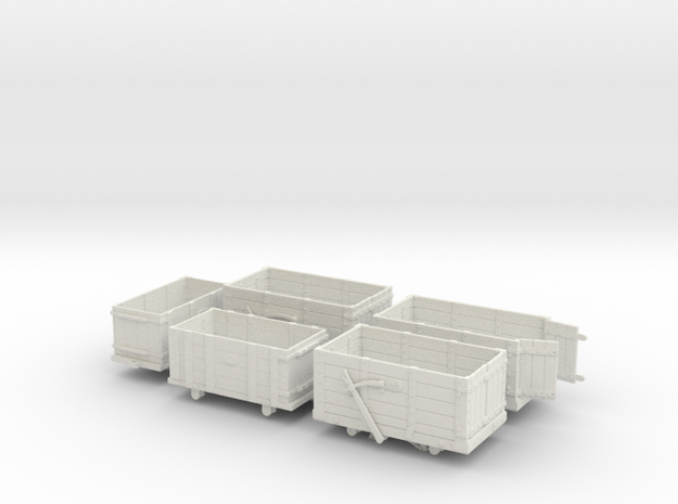 FR Wagon Multi Pack 7mm Scale  in White Natural Versatile Plastic