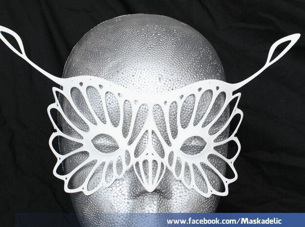 Party Mask 'Hoots' in White Natural Versatile Plastic