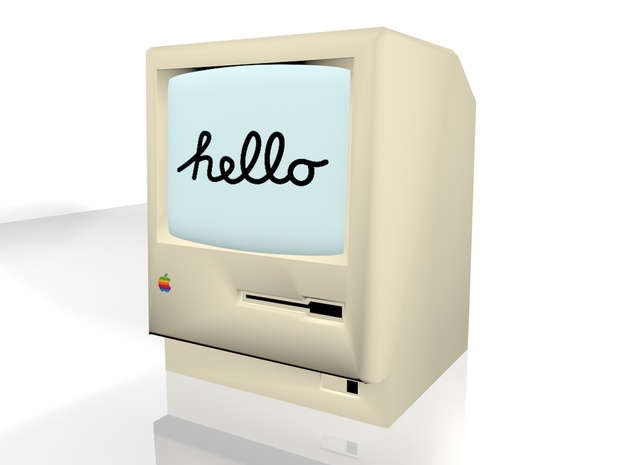 (bigger) Macintosh 128k in Full Color Sandstone