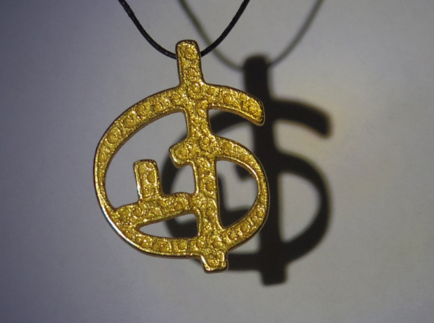 Zoran's Equation Pendant in Polished Bronzed Silver Steel